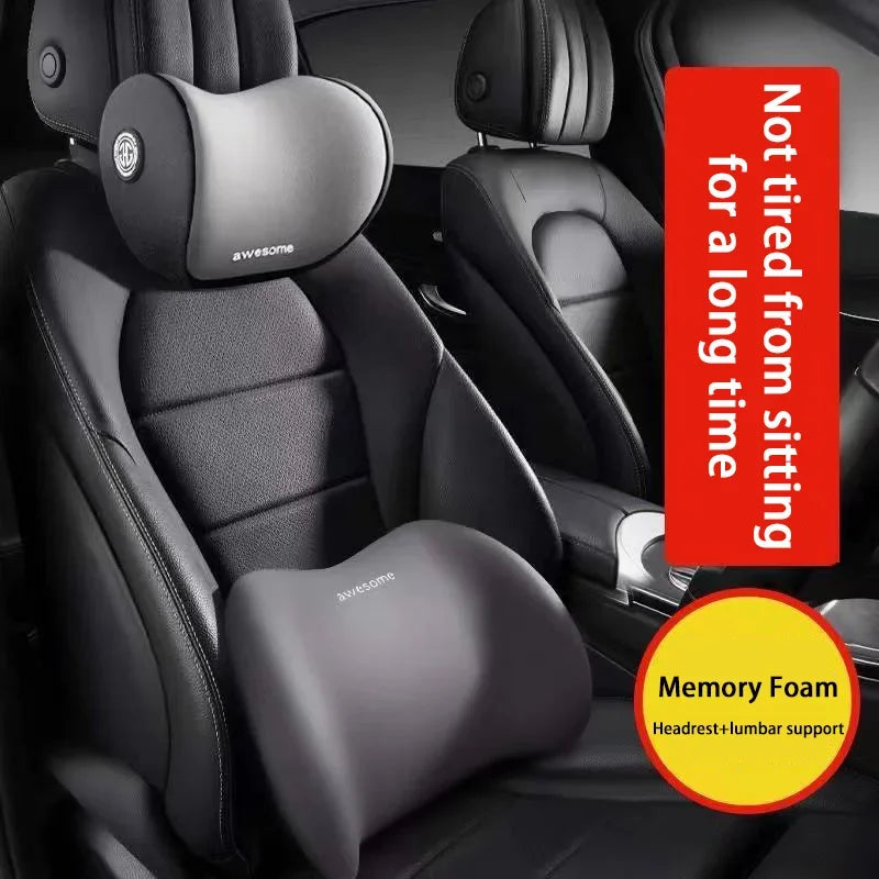 Car Headrest Car Neck Pillow Waist Cushion Driver Seat Backrest Car Cushion Driving Lumbar Support Waist Support Amagi