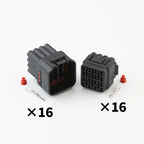 Waterproof connector Headlight wiring harness plug 16 holes black rubber jacket with terminal 6188-0353/6181-6457