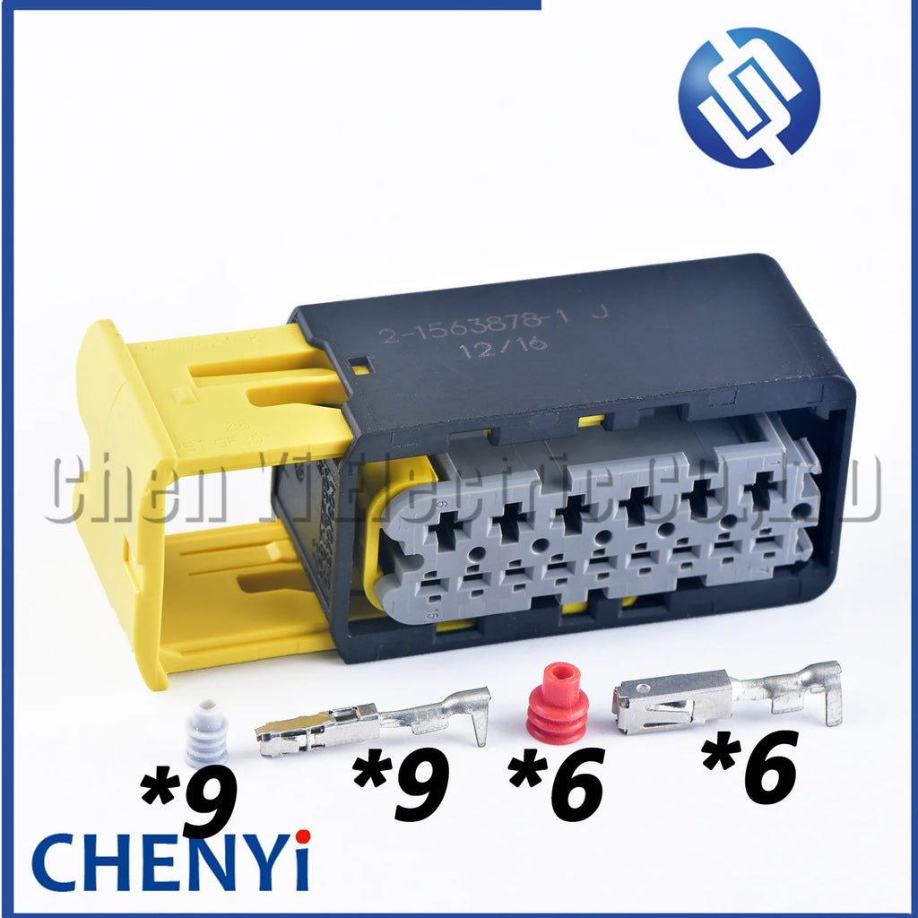 15 Pin female Auto ECU Electric Housing Plug Wire Harness Cable Waterproof Connector 2-1563878-1 With pins pins and rubber