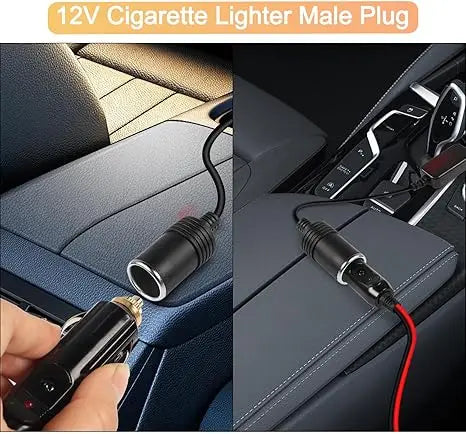 Car Cigarette Lighter Plug Male Adapter 12V 24V Replacement Connector LED Fused for Auto Truck RV Boat Power Supply Cable Head