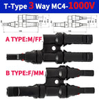 1/5/20/100 Sets PV T Branch Photovoltaic Solar Connector 1000V 30A Male Female 1 To 2/3/4/5/6 PV Plug 2/3/4/5/6IN 1OUT Adapter