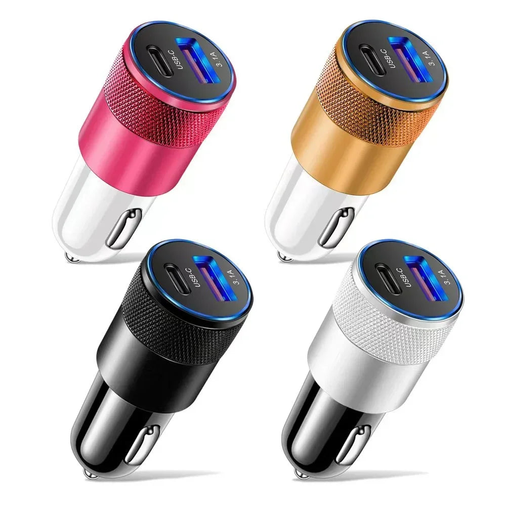 66W USB Car Charger Fast Charging Type C Chargers PD QC 3.0 Phone Charger in For IPhone 15 Pro Max Xiaomi Huawei Samsung Amagi