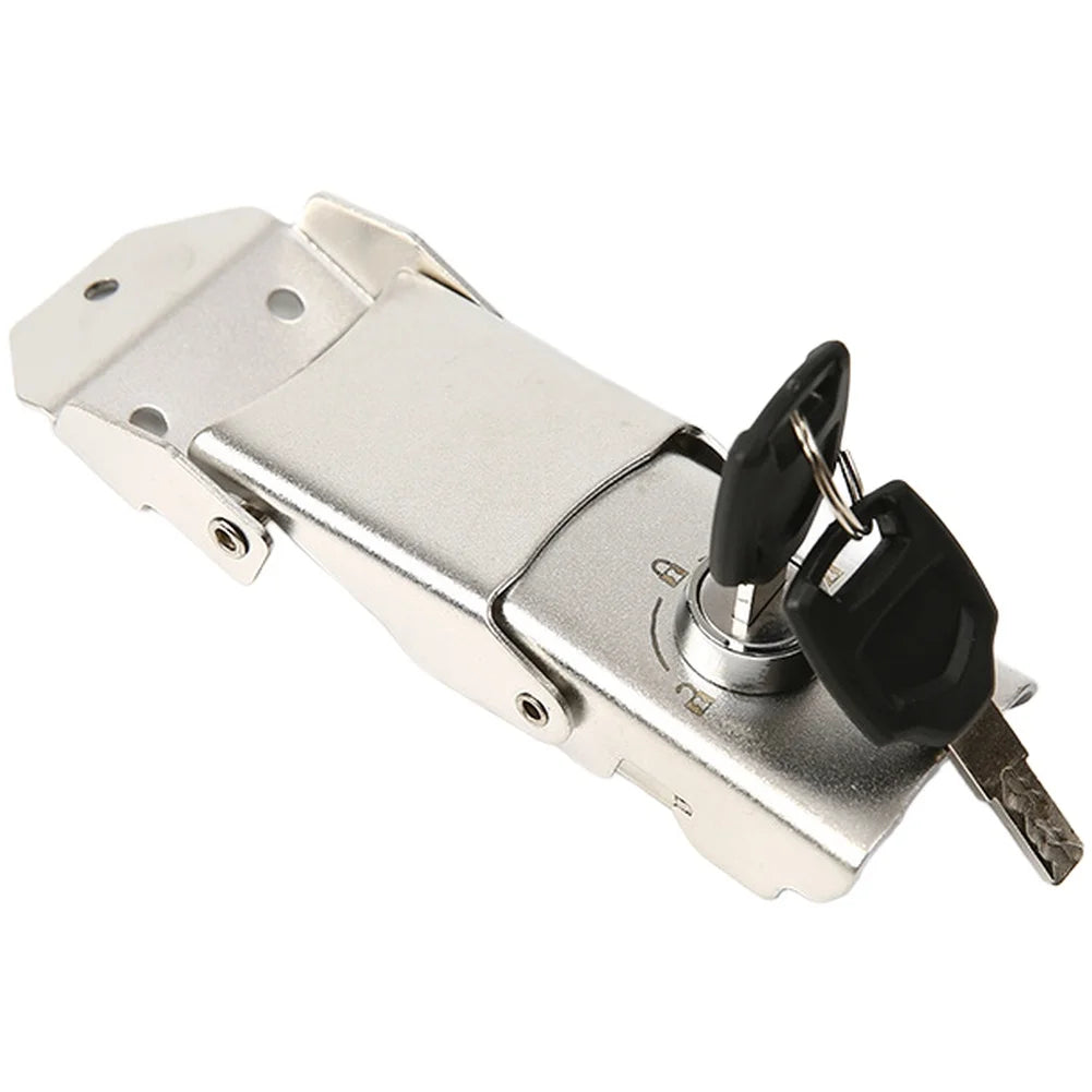  Detachable Stainless Steel Buckle Lock Motorcycle Trunk Lock Hinge Lock 2 Key Anti Theft Motorbike Rear Trunk Case Lock Fittin