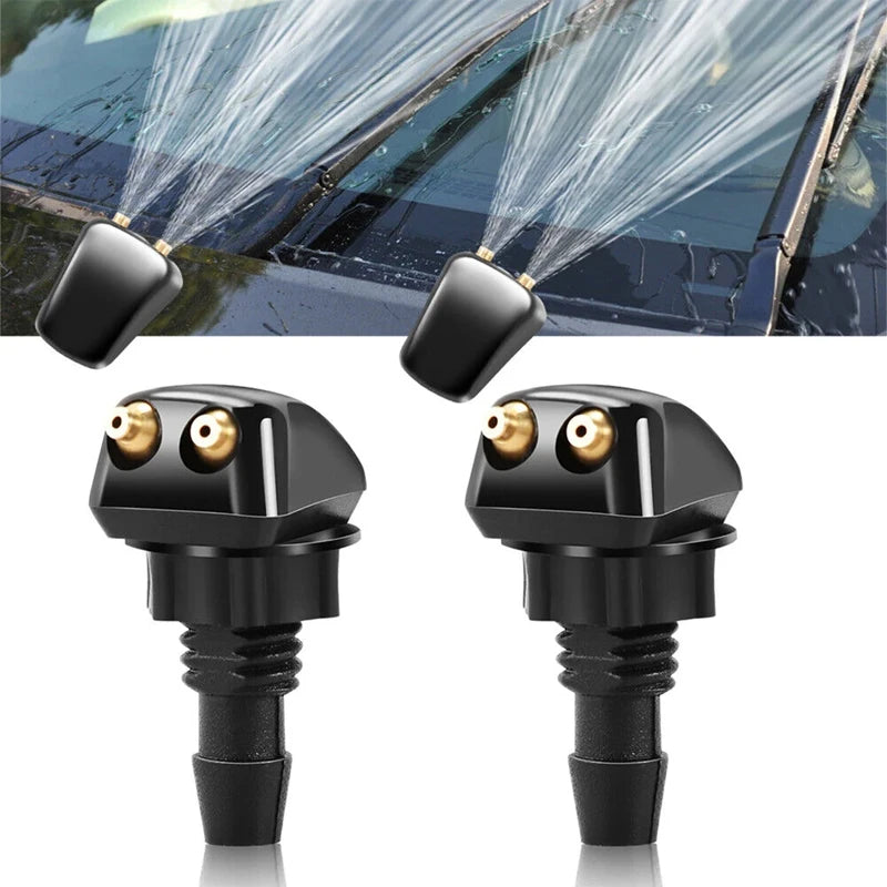 2PCS Universal Front Windshield Washer Wiper Nozzle Sprayer Sprinkler Water Spout Outlet For Toyota Mazda Hyundai Car Accessorie