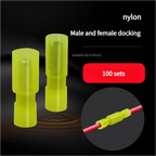 Automobile butt terminal flame retardant sheath diameter 4MM bullet male and female connector wire connector 30 sets