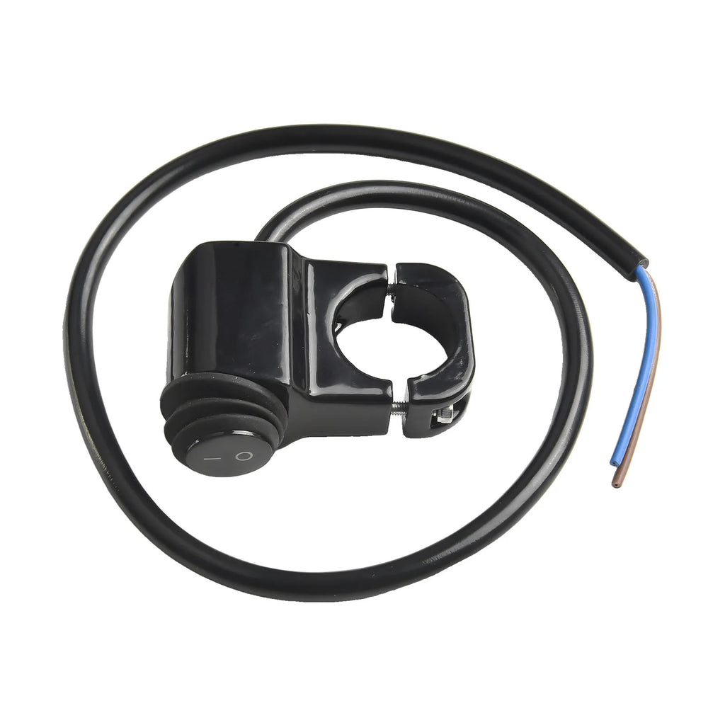 Motorcycle Handlebar Headlight ON/OFF Switch Black/Silver Aluminum Alloy 2-Wire Waterproof Second Gear Switch Motorcycle Parts
