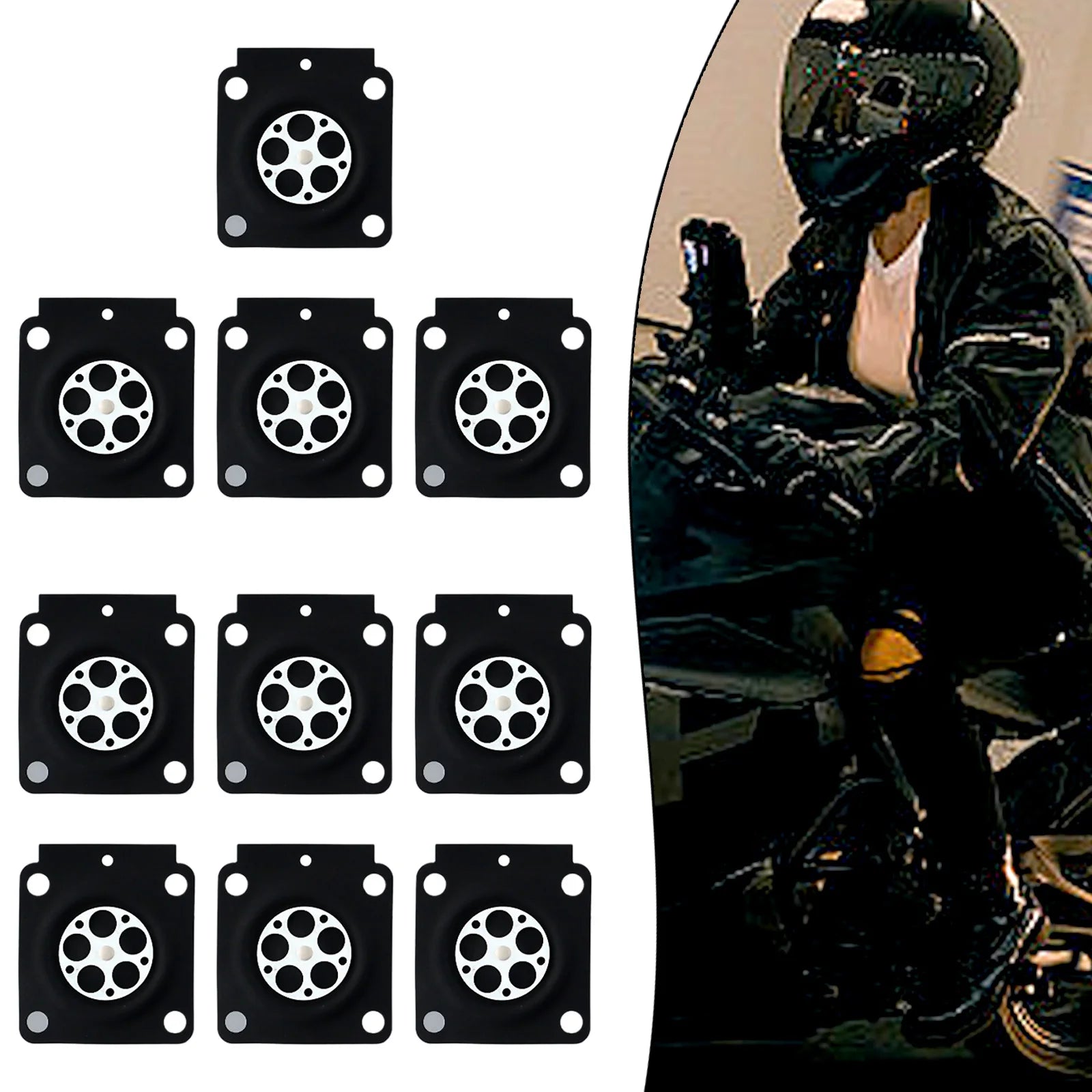 10PCS Carburetor  Metering Diaphragm  For 4314 121 4700 For Zama  A015053 C1Q  Carb Carburetor  Membrane Pads