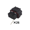 26 Pin Connector Waterproof 1.2mm Male Female Connectors Straight PCB Wire Harnesses ECU Cable Socket 3-1437290-7 1473416-1