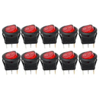 Round Boat Rocker Switch with LED On/Off 3-Pin 2-Position Snap 20A 12V Red LED for Marine Motorcycle Switches DIY Replacement