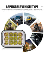 12 Led Strobe Motorcycle Headlight LED Switch Auxiliary Working Fog Lights Bulb Projector Headlight Motorbike Running Lamp Amagi