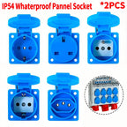 IP54 16A Outdoor Socket with Flip Cover | Euro/UK/BR Plug Waterproof for Garden & Industrial Use - Heavy Duty Explosion-Proof