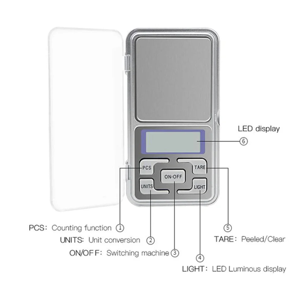 High Precision Mini Pocket Scale 500g/0.01g Portable Digital Jewelry Scale Accurate Small LCD Weighing Device for Easy Carry