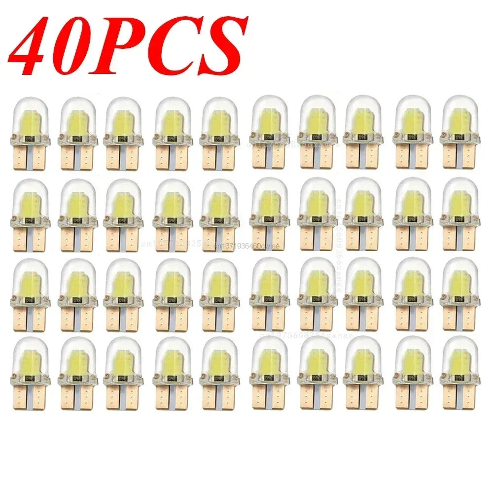 10pcs Car Interior Lamps T10 194 168 W5W COB 4 SMD LED CANBUS Silica Bright White Wedge Clearance License Light Bulbs Car Amagi