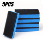 10X Car Sponge Block Cleaning Wax Polish Pad Tool Car Sponge Black Blue Double-Sided Sponge Hand Sanding Block Automotive Care