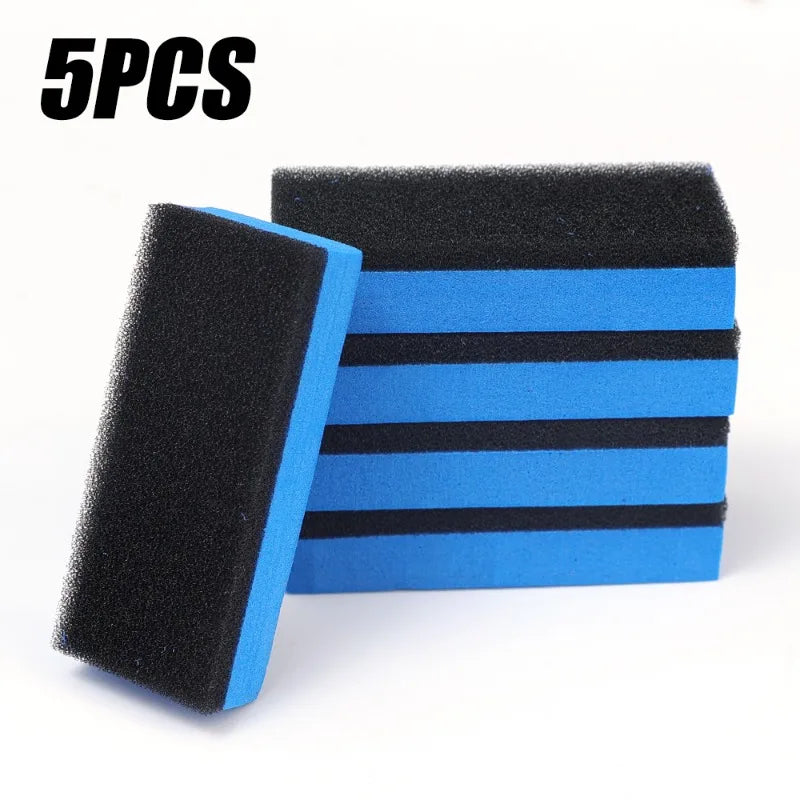 10X Car Sponge Block Cleaning Wax Polish Pad Tool Car Sponge Black Blue Double-Sided Sponge Hand Sanding Block Automotive Care
