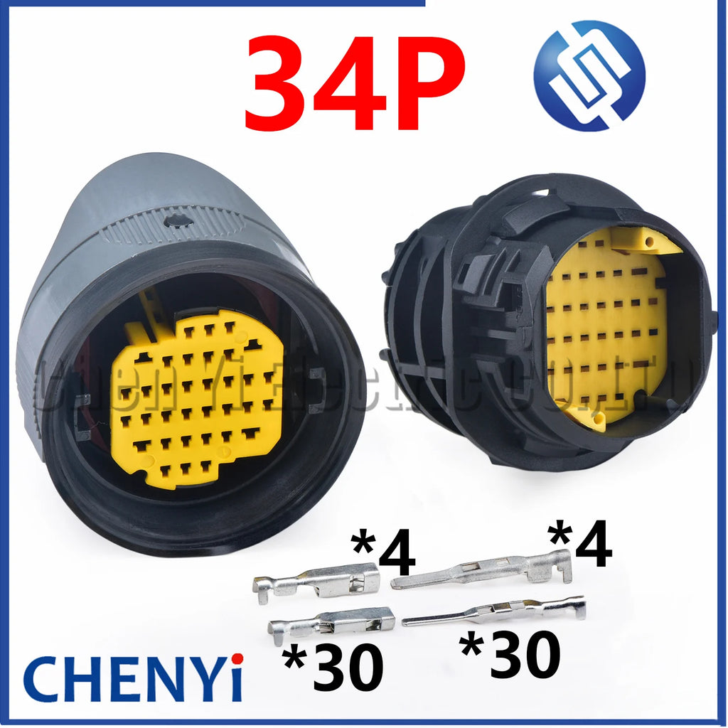 34 Pin automotive waterproof connector Car body door chassis wiring harness plug DTBFHPE34BKSV For Peugeot Citroen Maserati Fiat