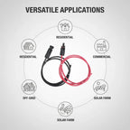 4/2.5mm² PV1-F Solar Extension Cable 1/2/3/5/10M Waterproof DC Connector Male Female Pair IP67 for Photovoltaic System