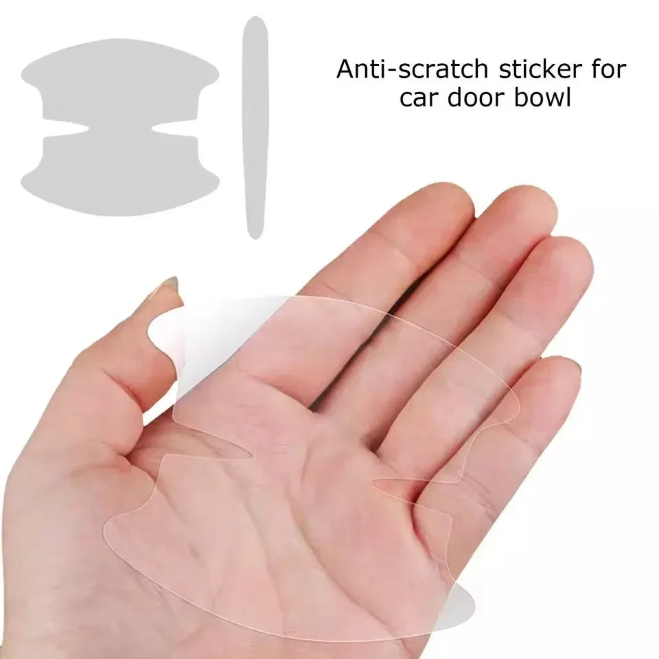 Car Door Bowl Handle clear Protective 8/4Pcs Stickers Universal Invisible transparent car Anti-collision Protection Strip Tools