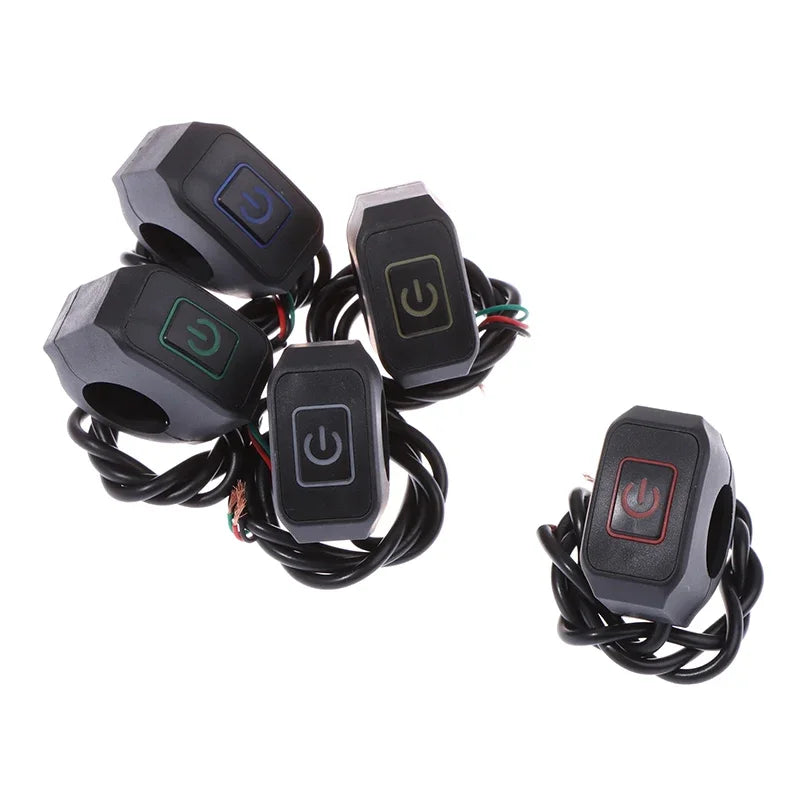 Motorcycle Modified Switch Waterproof Button with LED Light Headlight Horn Control ON OFF Buttton Handlebar Mount Accessories