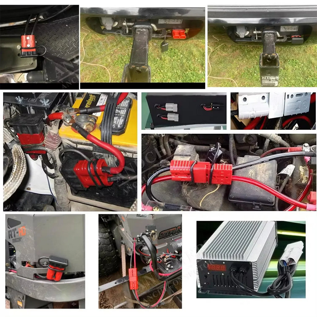 2PCS 50A 120A 175A 350A Battery Connector Plug 600V Quick Connect Disconnect Winch Trailer Forklift Wire Harness Power Cable Kit