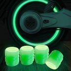 Luminous Valve Caps Car Tire Fluorescent Tyre Valve Stem Decor Luminous Cap Night Glowing Wheel Hub Nozzle Valve Caps