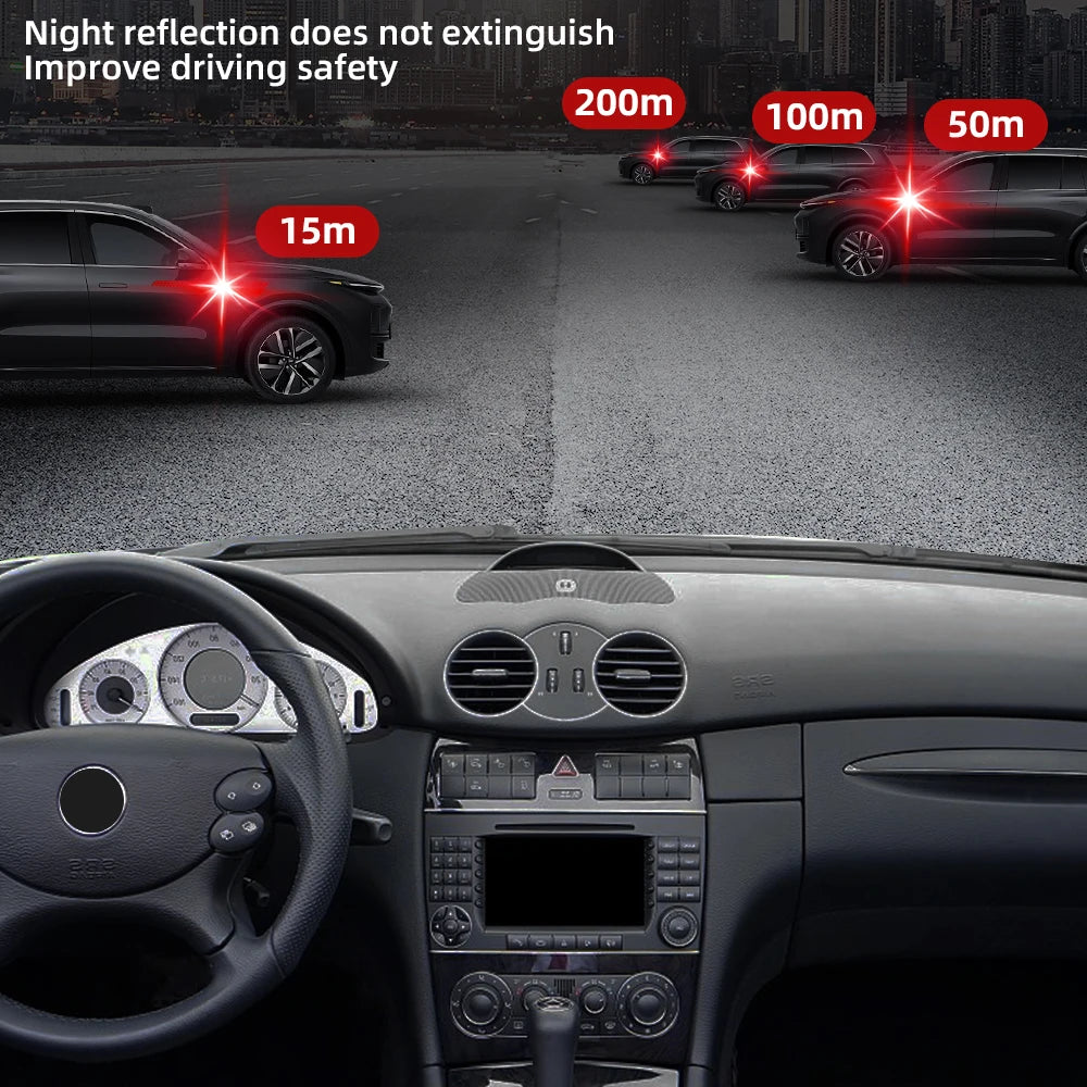10pcs Car Bumper Reflective Safety Strip Sticker Warning Reflector Tape Auto Car Accessories Exterior Interior Reflector Sticker