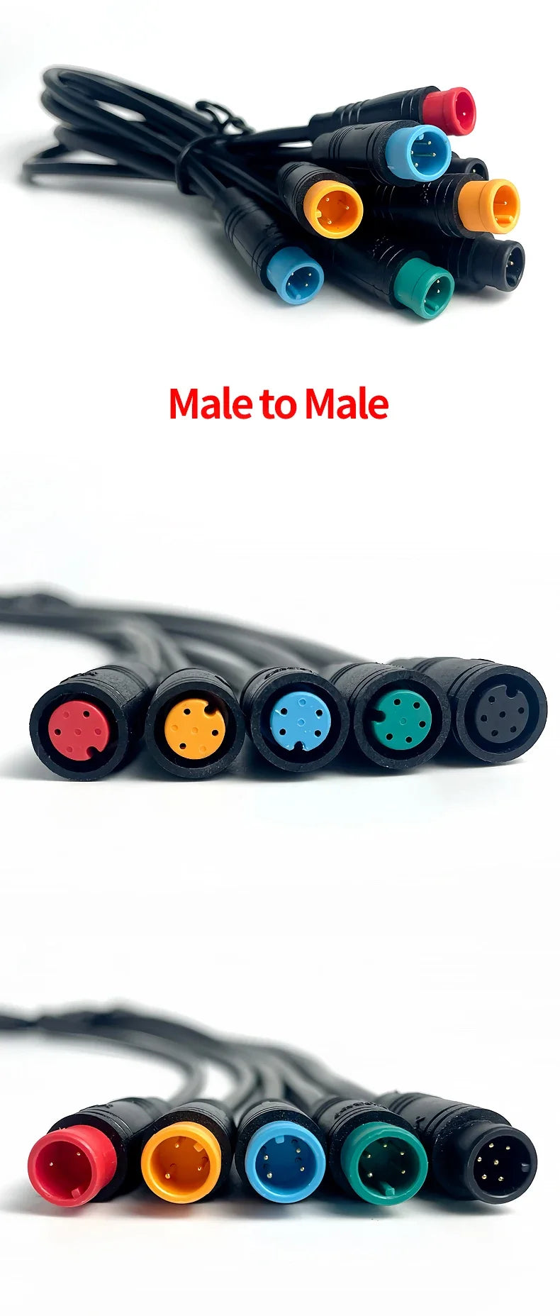 4/10Pcs M8 Waterproof Connectors 2/3/4/5/6 Pin, Male & Female Plug Socket Set, IP67 Wire Cable Connector Kit