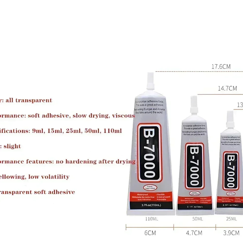 B-7000 Adhesive Jewelry Glue Craft/Repair Mobile Phone Touch Screen Epoxy Resin Rhinestone Craft Liquid with Precision Tip Amagi