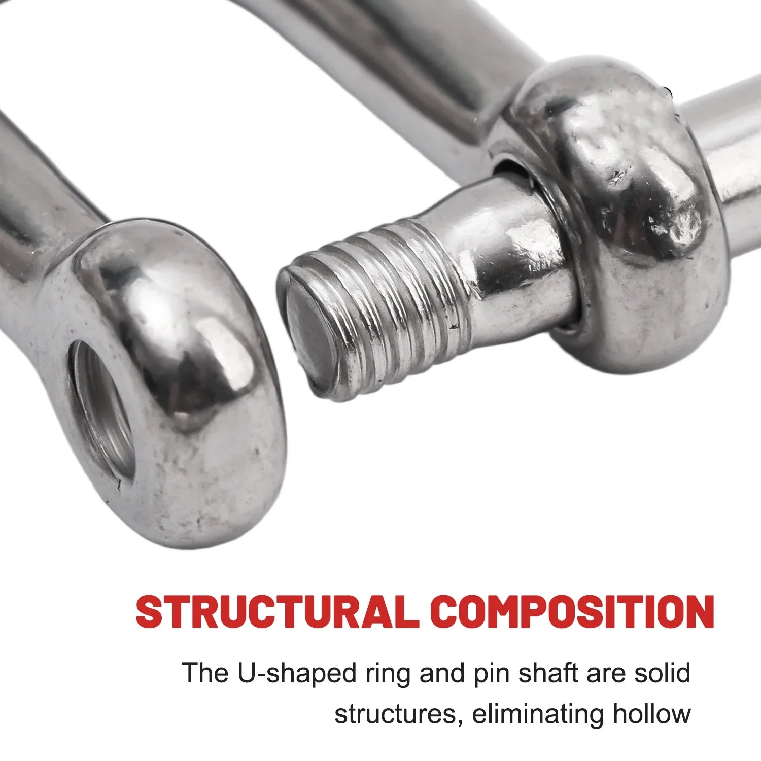 Stainless Steel D Ring Shackle HeavyDuty Ship Rigging Mooring Tow Recovery Clip Boat Vehicle Rope Chain Connector Metal Fastener