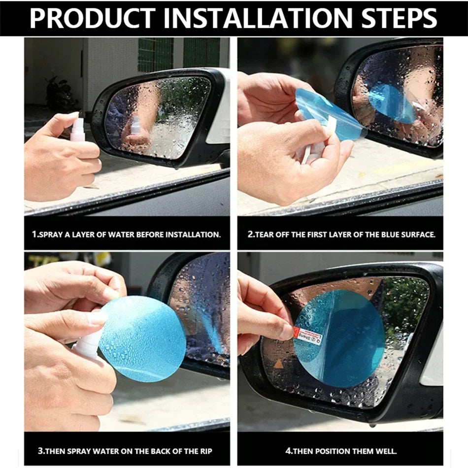 2PCS Car Rearview Mirror Cover Anti-Fog Anti-glare Rainproof Film Clear Sight Safe Driving Auto Protection Car Glass Amagi