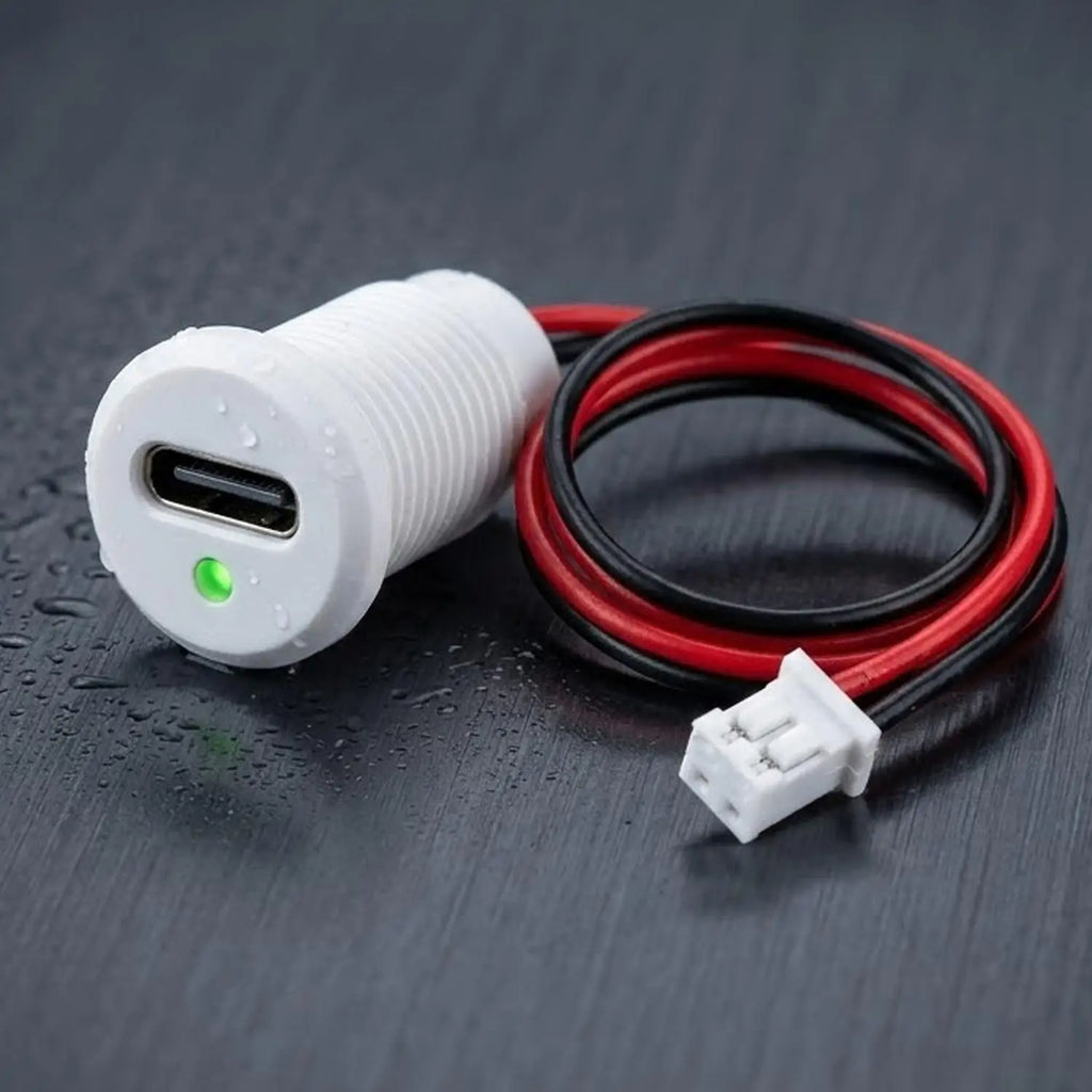 1-5pcs 2-Pin Type-C Connector with Female Socket Fast Charging Jack Waterproof USB Charging Port USB-C Charger Plug and Socket