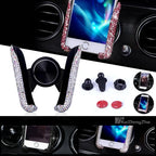 Crystal Car Phone Holder Car Air Vent Mount Clip Mobile Phone Holder Woman Diamond Auto Phone Bracket Interior Accessories Amagi