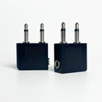 Professional Aviation Audio Adapter, Dual 3.5mm Mono Male Plugs to 3.5mm Stereo Female Jack Converter for Headphones & Audio
