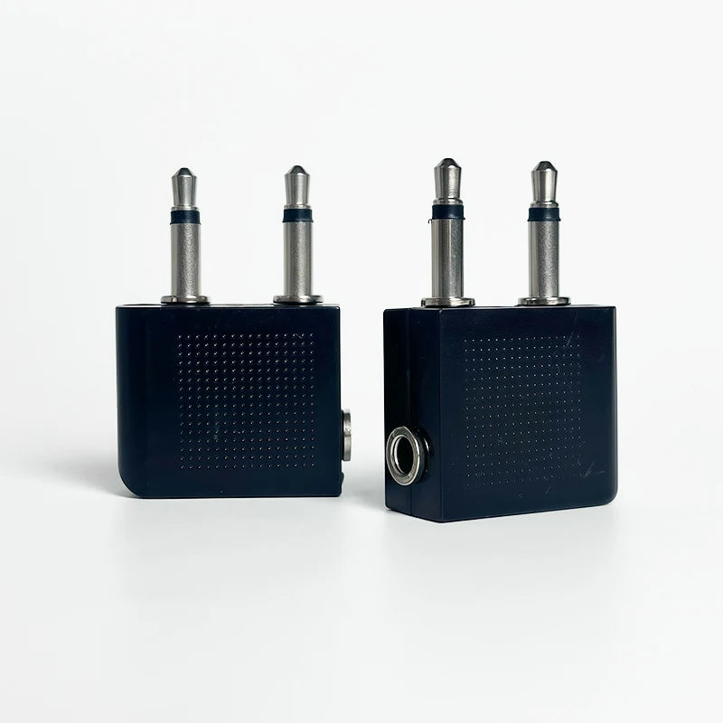 Professional Aviation Audio Adapter, Dual 3.5mm Mono Male Plugs to 3.5mm Stereo Female Jack Converter for Headphones & Audio