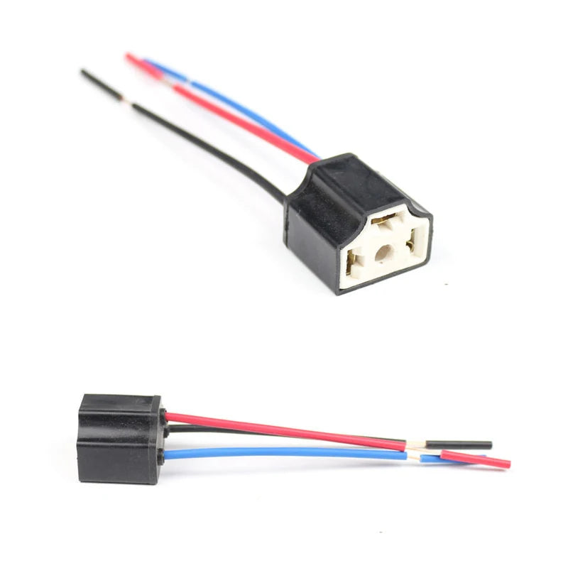 1PC H4 Three Holes Ceramic Wire Wiring Car Head Light Bulb Lamp Harness Socket Plug Hot Sale Auto h4 connector plug car products