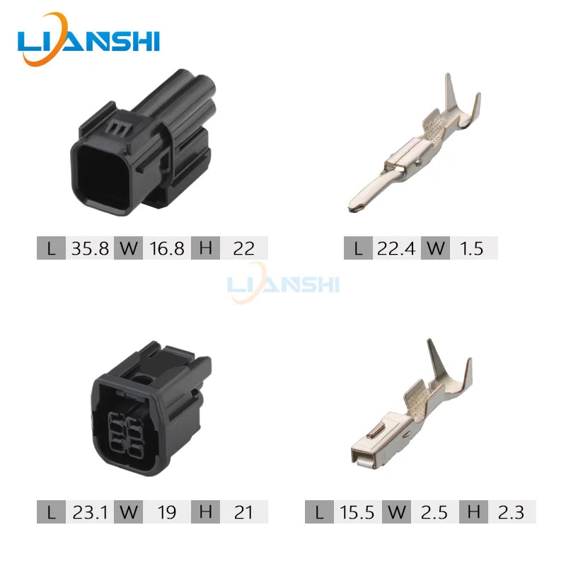 6181-6783 6189-7409 for automotive LED headlights day running light fog lamp plug 4p harness connector with terminals