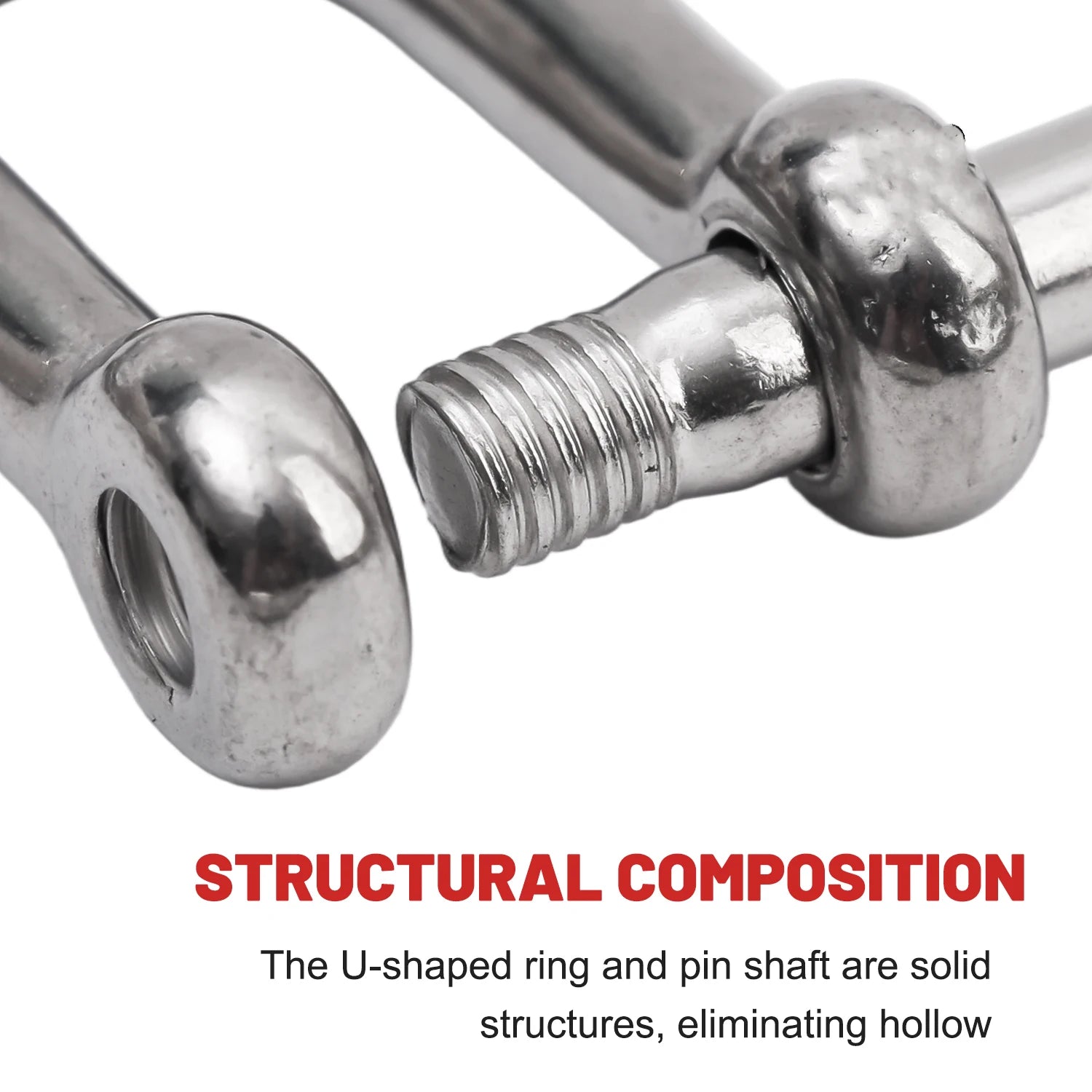 Stainless Steel D Link Shackle Ring Hooks Lifting Shackle Lock Wire Rope Clips D-Type Rigging Shackle Hooks Boat Hardware Tools