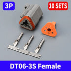 10 Sets Deutsch DT Connector DT06-2S/DT04-2P 2P 3P 4P 6P 8P 12P Waterproof Electrical Connector For car Motor With Pins 22-16AWG