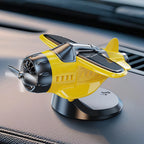 1PC Solar Energy Powered Rotating Propeller Fighter Ornaments Car Solar Decor Auto Interior Decoration Solar Aircraft Model