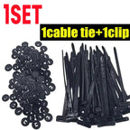 1-100SET Nylon Cable Tie Buckle Multipurpose Cable Ties Tool Universal Heavy Duty for Car Repair Self Locking Zip Black Zip Ties