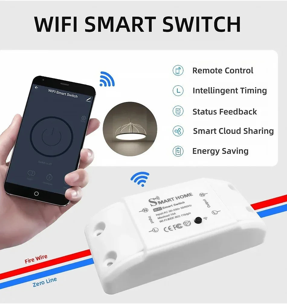 Tuya WiFi Smart Switch Module 1-5PCS - Alexa/Google Home Compatible LED Controller with Smart Life App for Remote Light Control