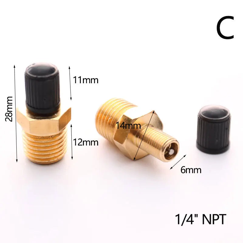 2Pcs M10/1/8''/1/4'' NPT MPT Brass Air Compressor Tank Fill Valve Double Head