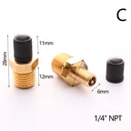2Pcs M10/1/8''/1/4'' NPT MPT Brass Air Compressor Tank Fill Valve Double Head