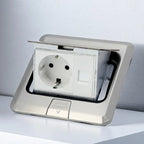 Floor Electrical Outlet Pop Up Kitchen Countertop Waterproof Sockets Pop Out Receptacle Stainless Steel Box Golden Cover 15A