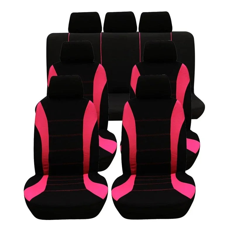 Auto Parts Car Seat Cover Polyester Fabric 5 Piece Set Four Season Universal Airbag Safe Truck Van Front/Rear Cushion amagi