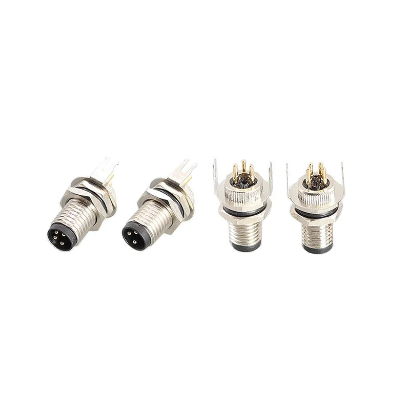 5/10 PCS M8 Straight/Curved Pin Aviation Plug Sensor PCB Bonding Plate Male and Female Socket Waterproof Connector 3/4/5/6/8P