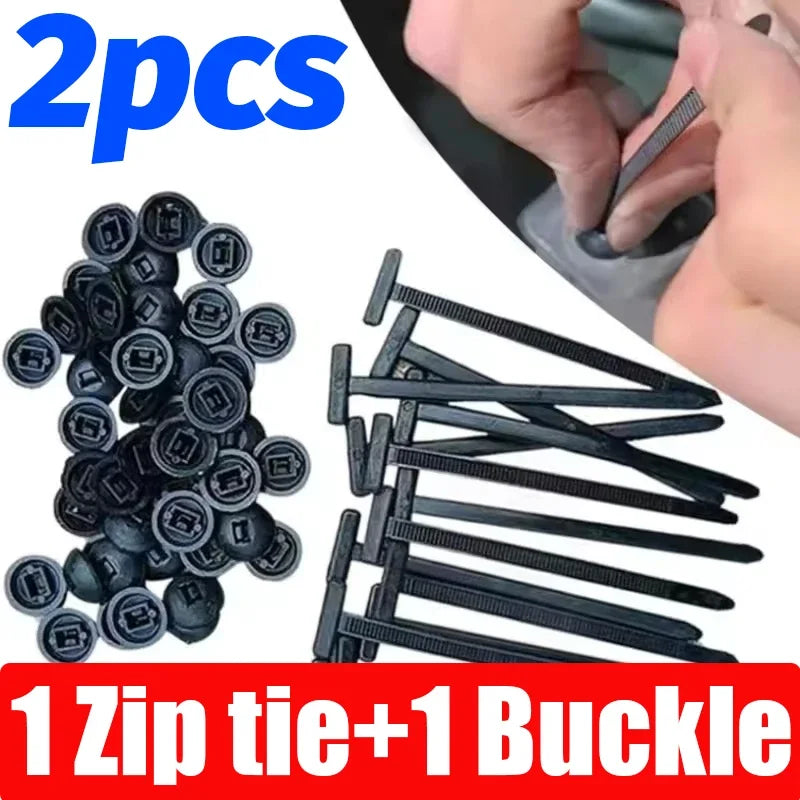 Nylon Cable Tie Buckle Universal Car Fender Trunk Engine Guard Panel Wire Management Secure Auto Fastener Screw Replacement Clip