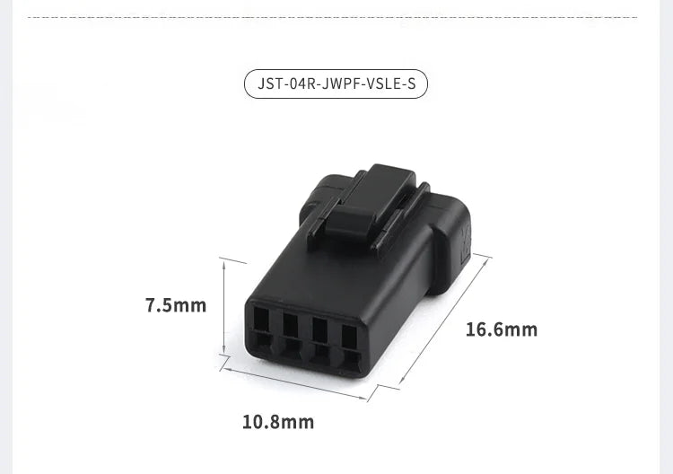 1 Set 2 3 4 6 8 Pin JST Miniature Small Current Rearview Mirror Black Electrical Connectors Wire Harness Plug for Motorcycle