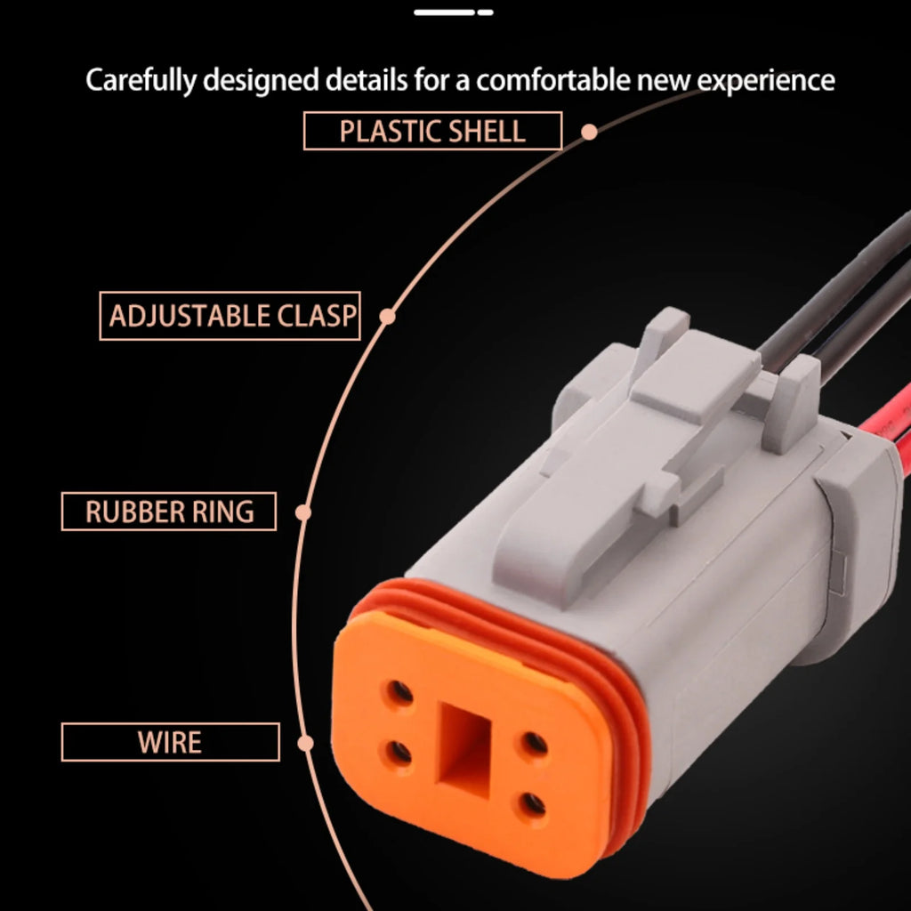 4-PIN Connector Waterproof 1.6mm Series Male Female Connectors Wiring Harness DT04-4P-C017 DT06-4S-C017