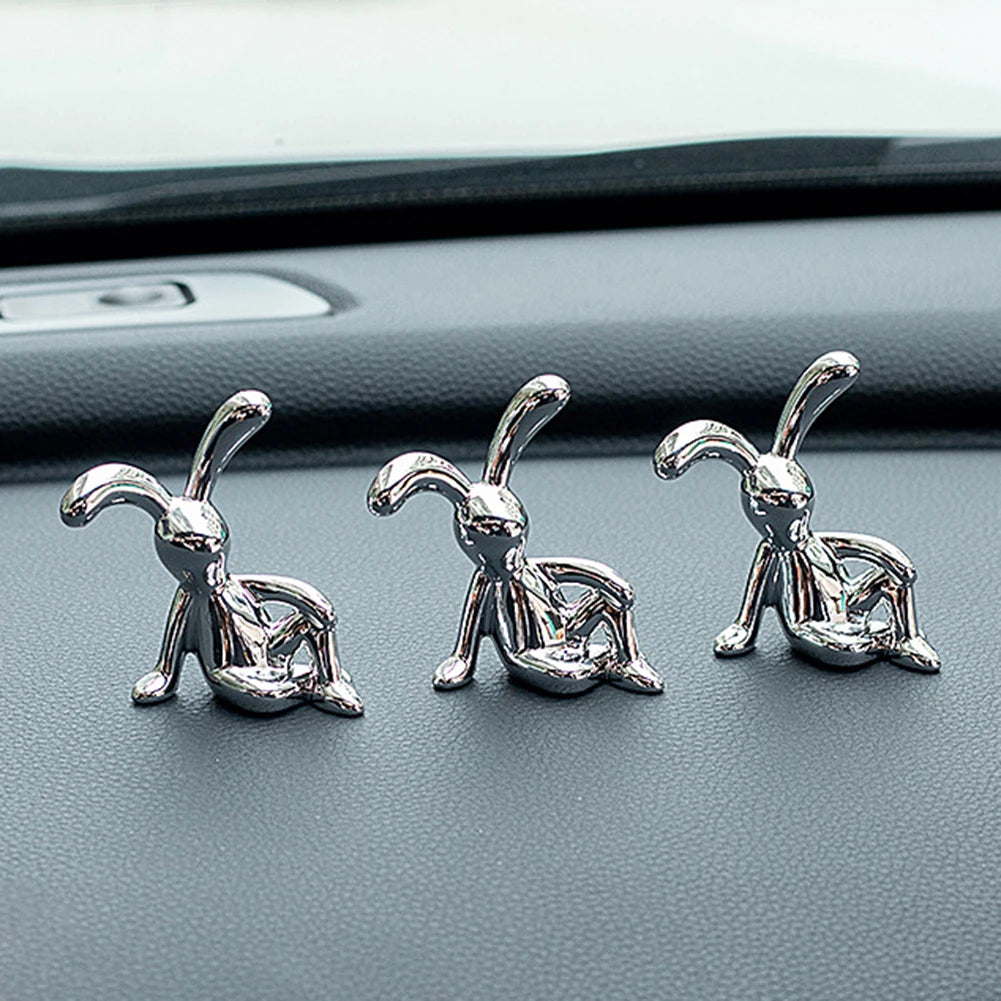 Cartoon Animal Rabbit Car Interior Center Console Decoration Personality Dining Table Desk Creative Props Accessories